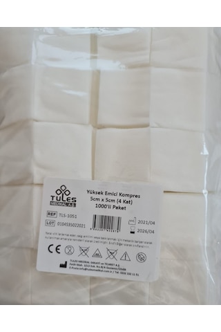 Örgüsüz Nonsteril Spanç 5 X 5 CM 4 Kat 1.000'lik Paket