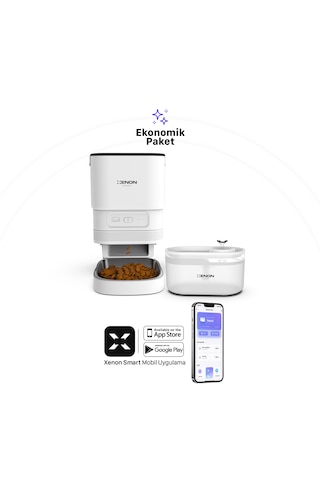Xenon Smart Akıllı Otomatik Mama Kabı Ve Su Pınarı 2'li Pet Seti