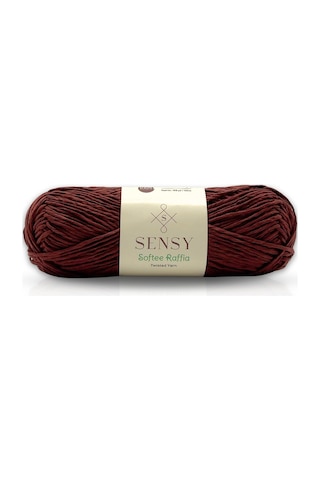 Sensy Premium Softee Raffia Yumuşak Rafya İpi Kağıt İpi El Örgü İpi Hobi İpi Supla İp Çanta İpi Koyu Bakır