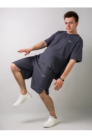 Neızprostyh Şort Ve Tişört İle Spor Takımı 376358338 Gri