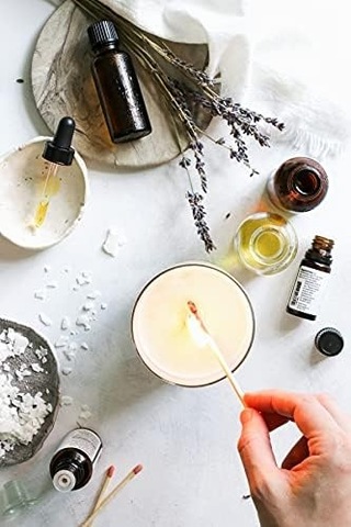 Miebox Make İt Easier Mum Kitleri - Aromaterapi Mum Yapım Seti - Kendin Yap Mum Malzemeleri Aromaterapi Parafin Mum Kiti, Dıy Candle Making Kit 000 Açık Krem