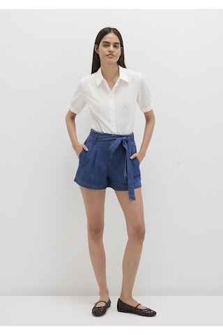 Mavi - Kemer Detaylı Denim Şort 1410214-86971 Mavi