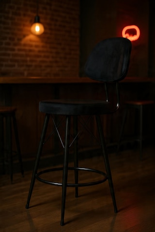 Has Bar Sandalyesi - 65 Cm Siyah Kumaş 90-100 Cm Arası Ada & Masalara Uygundur