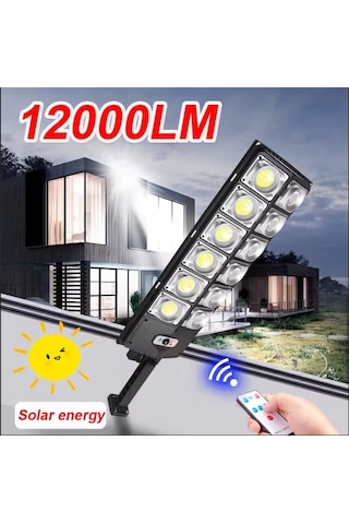 Solar 12000 Lümen 504 Led Hareket Sensörlü Kumandalı Bahçe Sokak Garaj Ev Aydınlatma Lambası Işık