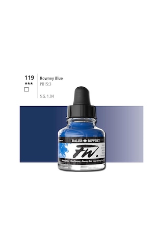 Daler Rowney Fw Ink Akrilik Mürekkep 29.5 Ml Rowney Blue 119 Diğer