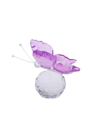 Pazly Uçan Top Süsleme Mor Kristal Kesim Kelebek Homyl Heykelcik Cam Wg
