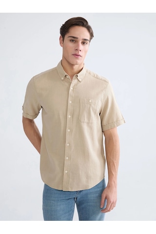LC Waikiki Lcwaıkıkı Classic Bej Regular Fit Poplin Erkek Gömlek Beıge