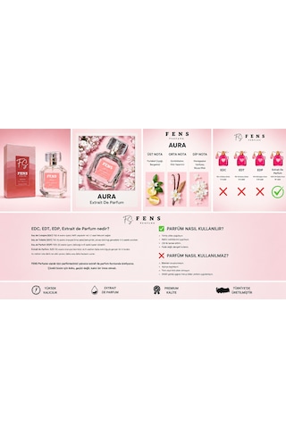 Fs Fens Aura Kadın Parfüm Extrait De Parfum 50 Ml Çiçeksi