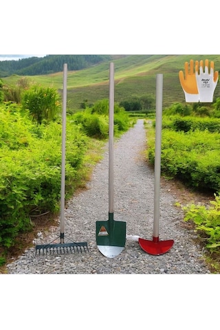 Bağ Bahçe Hobi Set Kürek Ayçapa Tırmık Saplı Set