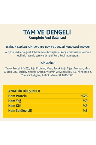 Tavuklu Kuru Kedi Maması Yetişkin 500 Gr