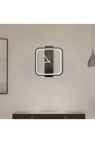 Sconce Özel Tasarım Saat Duvar Aplik Led Elektrik Bağlantısı Gerektirir Mat Siyah