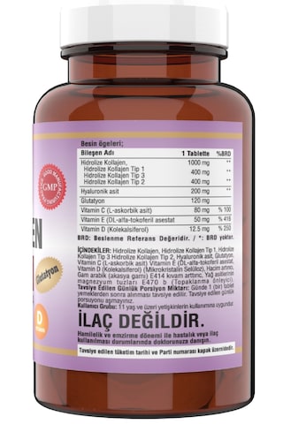 Ncs 90 Tablet Collagen Kolajen Tip 1-2-3 Hyaluronic Acid C&Vit