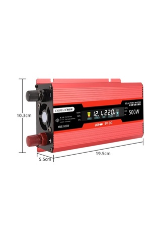 Carmaer Evrensel 12v - 220v 500w Araba Lcd Ekran Invertör Ev Güç Dönüştürücü