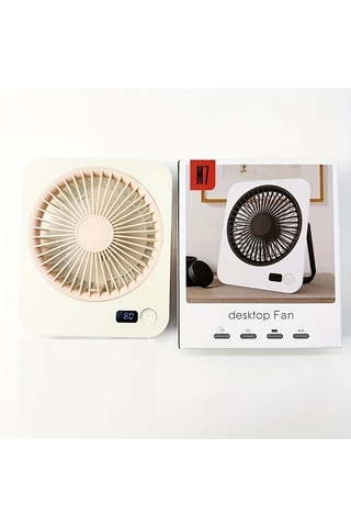 Xuweiwei Pembe Taşınabilir Usb Şarj Edilebilir Sessiz Masaüstü Fanı 39 C Soğutma 4 Yapraklı Avrupa Kanat Tasarımı Ofis Seyahat İçin