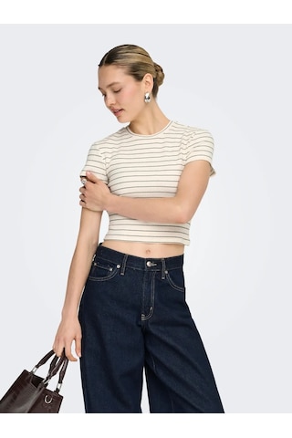 Only Onlanıts S/s O-neck Kadın Crop T-shirt 15368322 Yeşil