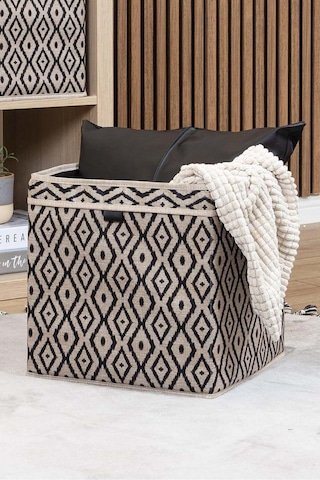 Bohe Raf Düzenleyici, Organizer Çok Amaçlı Kutusu, 30 X 30 X 30 Cm, 27 Litre Desenli