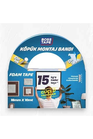 Boss Tape Çift Taraflı Köpük Aksesuar Montaj Bandı 18mmx10m