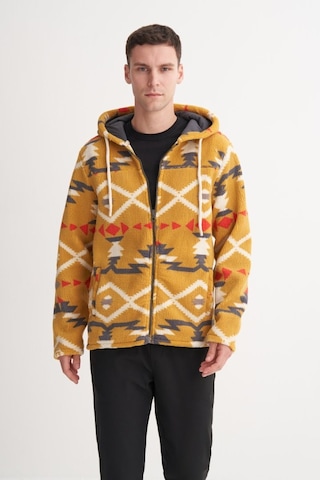 Cazador 50940 Kapşonlu Yaka Sweat Hırka Peluş Hardal Hardal