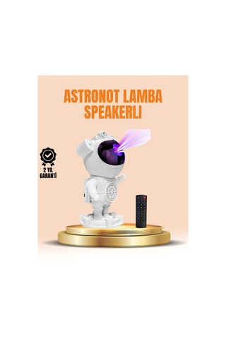 Bluetooth Dahili Ses Özellikli Astronot Projeksiyon Lambası