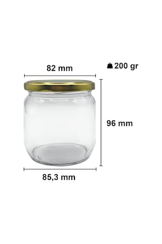 Afracam Metal Kapaklı Şeffaf Cam Kavanoz 10 Adet Siyah 425 ML