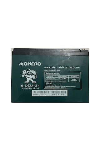 Hsgl Elektrikli Bisiklet Şarj Edilebilir Jelli Akü Batarya12v 24ah /2hr 6-dzm-24 Monero Diğer