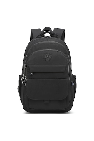 Büyük Boy Laptop Bölmeli Çok Cepli Su Geçirmez Krınkıl Kumaş Çanta Siyah