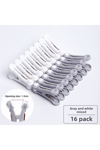 Beyaz + Gri Tekli Çamaşır Mandalı, Dikişsiz Ve Rüzgar Geçirmez Beyaz