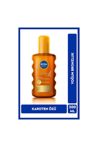 Sun Karoten Özlü Yoğun Bronzlaştırıcı Güneş Yağ Sprey 200ml, E Vitamini,doğal Bronzluk