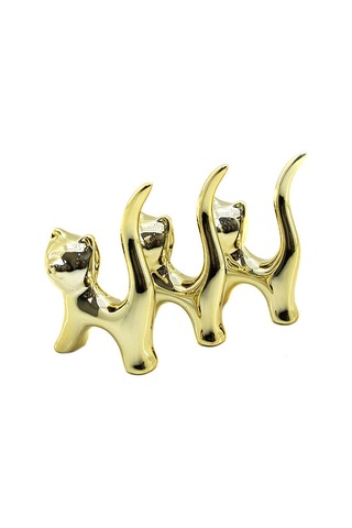 Büro Ev Ofis Hediyesi İçin Mini Golden Seramik Kedi Motif Süs Eşyası