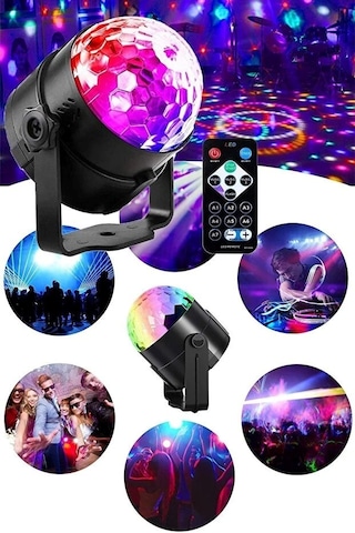 Kumandalı Sese Duyarlı Çok Renkli Led Disko Topu - Lazer Işıklı Parti Küresi Diğer
