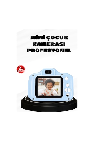Çocuklar İçin Mini Dijital Kamera 1080p Hd 2.0 İnç Ekran Komik Filtreli Ve Şarjlı