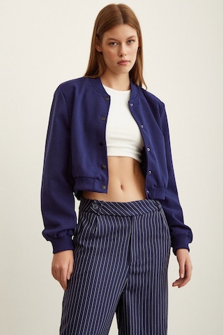 Never More Astarlı Çıt Çıtlı Mont Lacivert