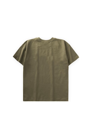 Cigit Etiket Detaylı T-shırt 8-12 Yaş Olive Yeşil