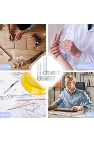 Dream011 1pc Eklem Açı Ölçer Cetvel Multifonksiyonel Pvc Gönye Sanatçılar Ve Öğrenciler İçin 1 Adet