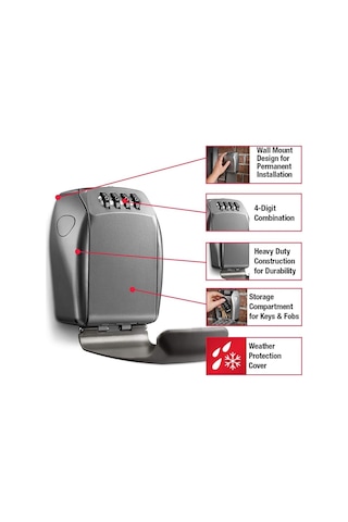 Master Lock Ağır Hizmet Tipi Duvara Monte Anahtar Kutusu, Dış Mek