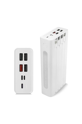Powerway QC30S 30000 Mah Dijital Göstergeli Powerbank Beyaz