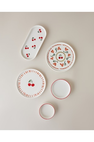 English Home Cherry Seramik Kahvaltı Takımı 14 Parça 6 Kişilik Kırmızı