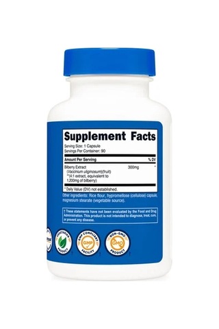 Nutricost Bilberry 1200 Mg Ekstresi 90 Kapsül Yaban Mersini Takviye Edici Gıda