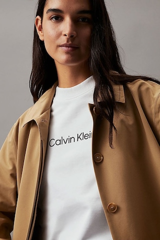 Kadın Ck Hero Logo Sweatshirt - Beyaz Bright White