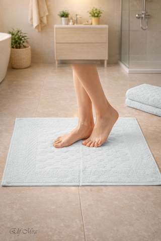 3 Lü Banyo Ayak Havlusu Seti %100 Pamuk Damatouch Gri