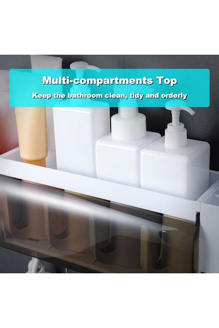 Geeksen "çok Amaçlı Duvar Askılı Diş Fırçası Ve Macun Sıkacağı - Banyo Organizer, Yer Tasarruflu Havlu Bardak Askısı" Diğer