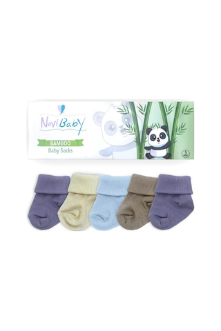 Novibaby 5'li Bambu Yenidoğan Bebek Çorabı I Baby Boy I 0-6 ay "Karışık Renkli"