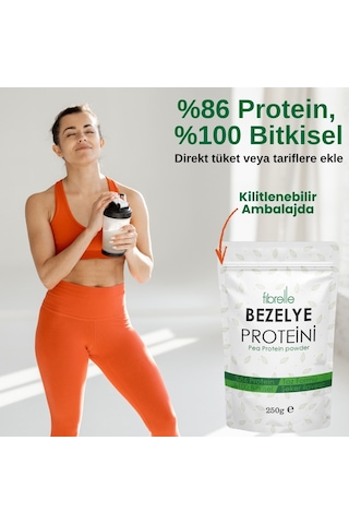 Fibrelle Bezelye Proteini Tozu 250 Gr // Yüksek Protein Oranı // %85 Bezelye