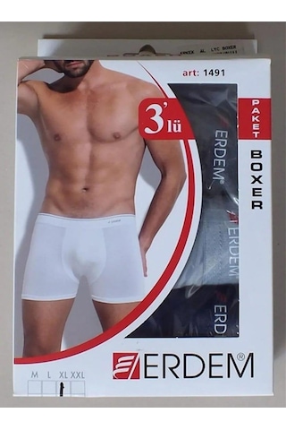 Erdem 1491 Erkek Likralı Boxer 6 Adet Çok renkli