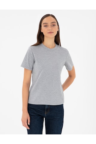 Pierre Cardin Kadın Gri Melanj Tişört 50288572-vr086 Gri Melanj
