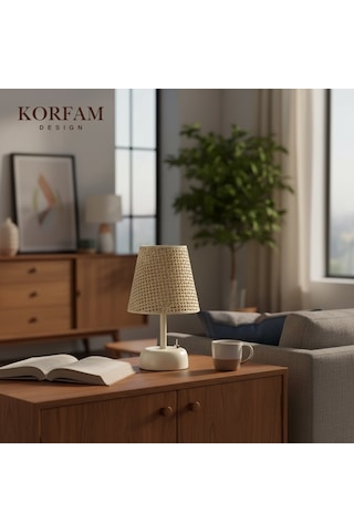 Krem Hazeran Görünümlü Başlık Kablosuz Pilli Masa & Gece Lambası Çok Renkli