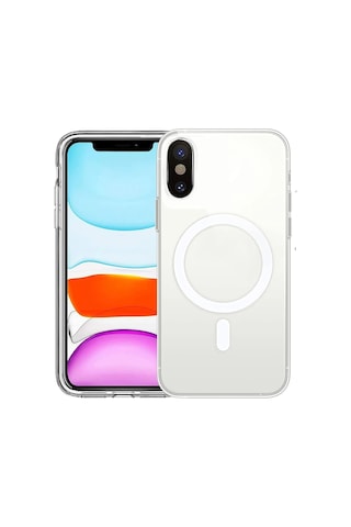 Apple Uyumlu iPhone X Şeffaf Magsafe Kılıf Safe Şeffaf