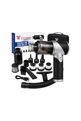 Snapron Snv-3000 Car Vacuum Cleaner Pro 1 Katlanabilir 17.000pa 100w Şarjlı Araç Ev Süpürgesi Renkli