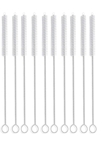 Cc Ggball Uzun Saman Fırçası, Naylon Boru Boru Temizleyici 10-ıhch X 2/5-ınç, 10'lu Set, Şeffaf Beyaz, Paslanmaz Çelikten Yapılmış