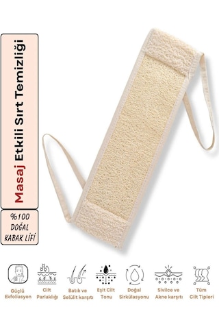 Kabak Lifi Kesesi I %100 Doğal Kabak Lifi Sırt Kesesi Masaj Ve Peeling Etkili Uzun Form